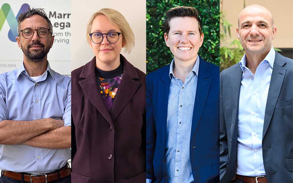 L-R: Vasili Maroulis (Marrickville Legal Centre), Nicole Sommer (Environmental Defenders Office), Nadia Bromley (Women's Legal Service Queensland), John Orrock (Barhead Solutions)